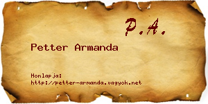Petter Armanda névjegykártya
